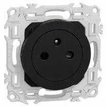 SCHNEIDER ELECTRIC - Odace - prise 2P+T affleurante - bornes automatiques - noir onyx (S940052)