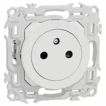 SCHNEIDER ELECTRIC - Odace - prise 2P+T affleurante avec griffes - bornes automatiques - blanc craie (S925052)