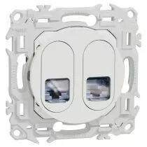 SCHNEIDER ELECTRIC - Odace - prise double RJ45 - Cat6A STP grade 3TV - blanc craie (S920487)