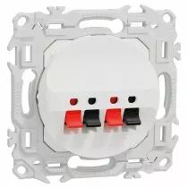 SCHNEIDER ELECTRIC - Odace - prise haut-parleurs double 2 sorties - à poussette - blanc craie (S920488)