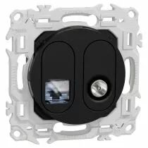 SCHNEIDER ELECTRIC - Odace - prise mixte RJ45 Cat.6 STP + TV - noir onyx (S940141)