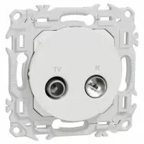 SCHNEIDER ELECTRIC - Odace - prise TV/FM - sorties coaxiales - blanc craie (S920451)