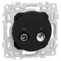 SCHNEIDER ELECTRIC - Odace - prise TV/FM - sorties coaxiales - noir onyx (S940451)