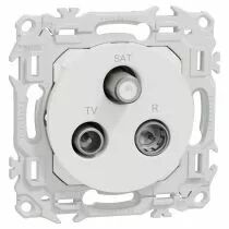 SCHNEIDER ELECTRIC - Odace - prise TV/FM/SAT - sorties coaxiales - blanc craie (S920461)