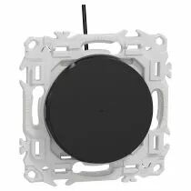 SCHNEIDER ELECTRIC - Odace - va-et-vient ou poussoir lumineux LED verte 0,15mA - 10AX - noir onyx (S940263)
