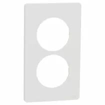 SCHNEIDER ELECTRIC - Odace Architecte - plaque 2 postes entraxe spécifique 57mm - Blanc craie (S920814)