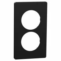 SCHNEIDER ELECTRIC - Odace Architecte - plaque 2 postes entraxe spécifique 57mm - Noir onyx (S940814)