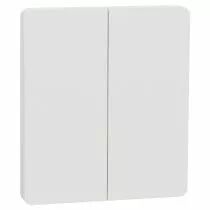 SCHNEIDER ELECTRIC - Odace Architecte Intégral - enjo et plaque - pour VV ou BP double - Blanc craie (S929224)