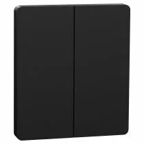 SCHNEIDER ELECTRIC - Odace Architecte Intégral - enjo et plaque - pour VV ou BP double - Noir onyx (S949224)