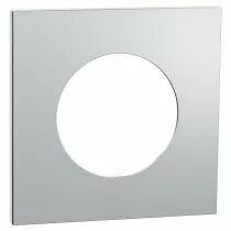 SCHNEIDER ELECTRIC - Odace Métal - plaque de finition 1 poste - effet Aluminium support blanc (S914702)