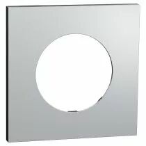 SCHNEIDER ELECTRIC - Odace Métal - plaque de finition 1 poste - effet Aluminium support noir (S913702)