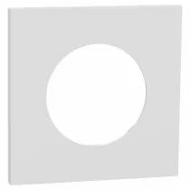 SCHNEIDER ELECTRIC - Odace Métal - plaque de finition 1 poste - effet Céramique Blanc support blanc (S917702)