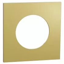 SCHNEIDER ELECTRIC - Odace Métal - plaque de finition 1 poste - effet Laiton support blanc (S911702)