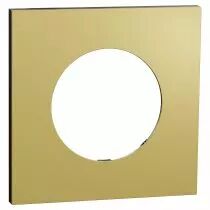 SCHNEIDER ELECTRIC - Odace Métal - plaque de finition 1 poste - effet Laiton support noir (S916702)