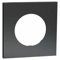 SCHNEIDER ELECTRIC - Odace Métal - plaque de finition 1 poste - effet Perle Noire support noir (S912702)