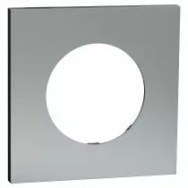 SCHNEIDER ELECTRIC - Odace Métal - plaque de finition 1 poste - effet Titane support noir (S915702)