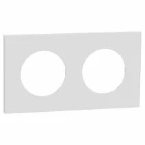 SCHNEIDER ELECTRIC - Odace Métal - plaque de finition 2 postes - effet Céramique Blanc support blanc (S917704)