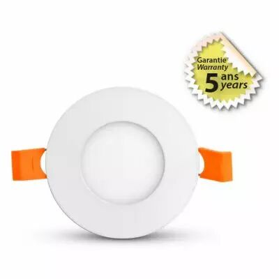 slimy ii downlight diam 90mm 3w 4000k alu blc 5ans (100032)