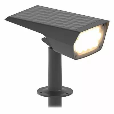 solaris projecteur piquet 480mm 2w 3000k solaire carre noir (100813)