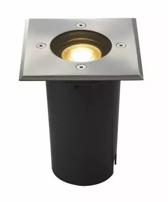 SOLASTO, encastr� de sol ext�rieur, carr�, inox, GU10/LED GU10 51mm, 6W max, IP67, collerette inox 304 (227684)