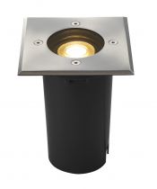 SOLASTO, encastré de sol extérieur, carré, inox, GU10/LED GU10 51mm, 6W max, IP67, collerette inox 304 (227684)