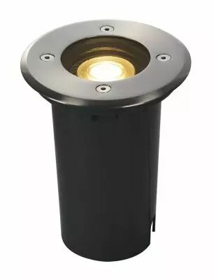 SOLASTO, encastr� de sol ext�rieur, rond, inox, GU10/LED GU10 51mm, 6W max, IP67, collerette inox 304 (227680)