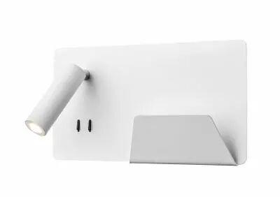 SOMNILA SPOT, applique int�rieure, liseuse, version droite, blanc, LED, 13W, 3000K, avec port USB (1003458)