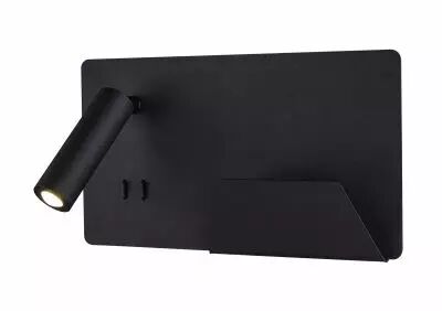 SOMNILA SPOT, applique int�rieure, liseuse, version droite, noir, LED, 13W, 3000K, avec port USB (1003456)
