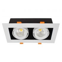 spot cardan 230 v 2 x 10 w 24° 3000 k  blanc orientable boite (763471)