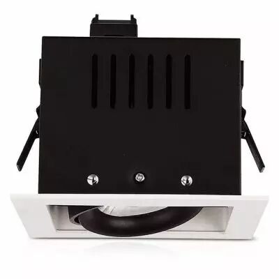 spot cardan 230v 1 x 10 watt 24� 3000k blanc orientable boite (76345)
