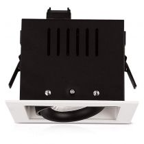 spot cardan 230v 1 x 10 watt 24° 3000k blanc orientable boite (76345)