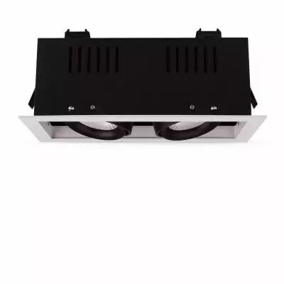 spot cardan 230v 2 x 10 watt 24� 3000k blanc orientable boite (76347)