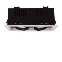 spot cardan 230v 2 x 10 watt 24° 3000k blanc orientable boite (76347)