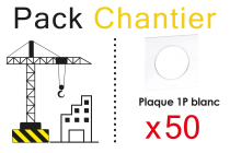 square lot 50 plaques blanc pack chantier (60296)
