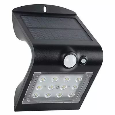 &sunny vigne appl solaire 1,5w 4000k noir ip65 + detect ir (70471)
