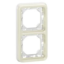 Support plaque - pour encastré Prog Plexo composable blanc - 2 postes vert