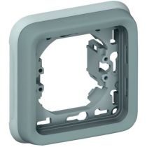 Support plaque - pour encastré Prog Plexo composable gris - 1 poste