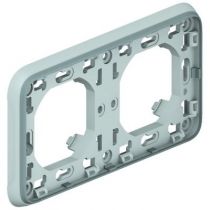 Support plaque - pour encastré Prog Plexo composable gris - 2 postes horiz