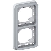 Support plaque - pour encastré Prog Plexo composable gris - 2 postes vert