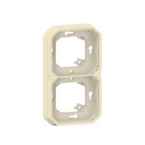 Support plaque encastré 2 postes montage horizontal/vertical Plexo sable (069853L)