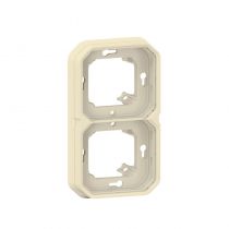 Support plaque encastré 2 postes montage horizontal/vertical Plexo sable (069853L)