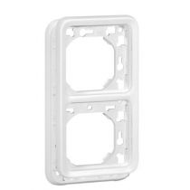 Support plaque Prog Plexo composable blanc Artic - 2 postes montage vert.