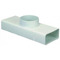 Té 90° vertical pour conduit rectangulaire PVC rigide - 55 x 110 x ø100mm (460005)