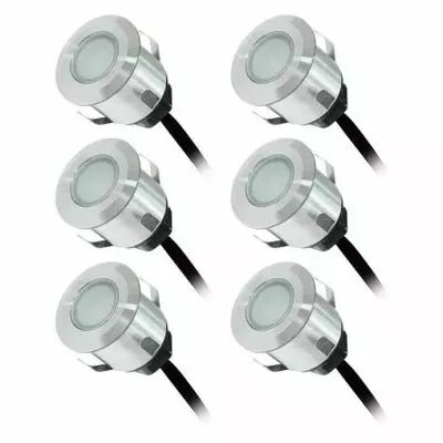 terrasso kit spot 6 x 0,6w 12v 4000k rond ip67 + alim (70751)