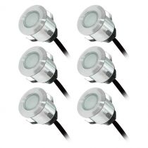 terrasso kit spot 6 x 0,6w 12v rouge rond ip67 + alim (70755)