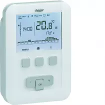 Thermostat ambiance programmable digital chauf eau chaude 2 fils sur 7j à piles (EK520)