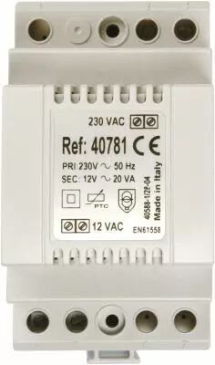 Transformateur 220 v / 12 v / 1,5 a, fixation din et vis (40781)