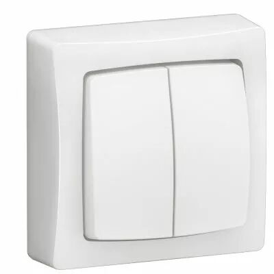 Transformeur double Appareillage Saillie complet blanc (086020L)