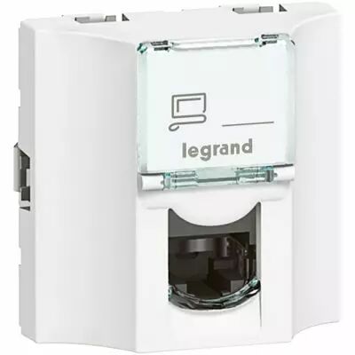 Travers�e cuivre Prog Mosaic - Cat.6 FTP - 9 contacts - 2 mod - blanc (078623)