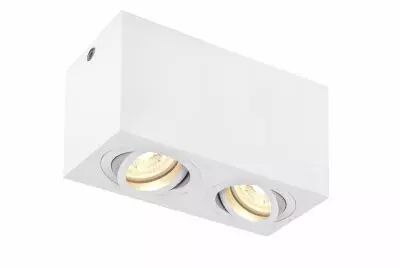TRILEDO, plafonnier int�rieur, double, rectangulaire, blanc, GU10/LED GU10 51mm, 2x 10W max (1002006)